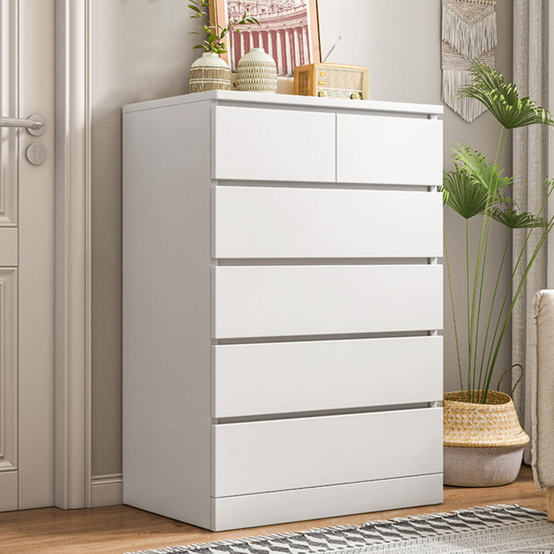 Latitude Run Dresser White Dresser Bedroom Dresser Chests of Drawers Tall Dresser with 6 Wood Drawers Reviews Wayfair